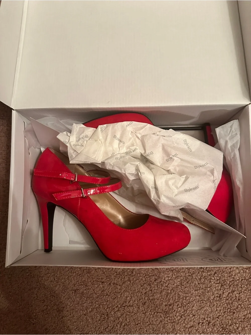 Women’s Style & Co Red Mary Jane Pumps with Double Strap Size 9